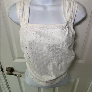 White Eyelet Women's Top L